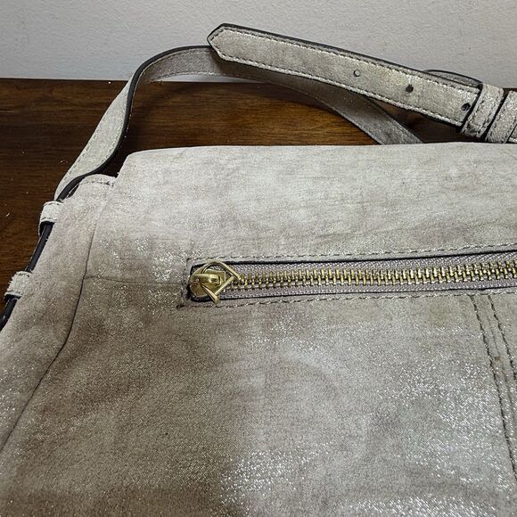 Aimee Kestenberg Metallic Bali Double Entry Crossbody Genuine Leather Purse Read - Picture 10 of 16